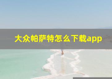 大众帕萨特怎么下载app