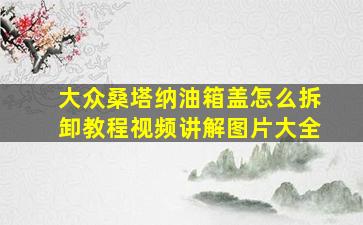 大众桑塔纳油箱盖怎么拆卸教程视频讲解图片大全