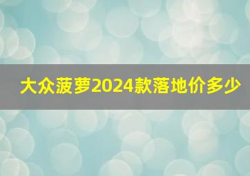 大众菠萝2024款落地价多少