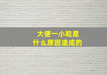 大便一小粒是什么原因造成的