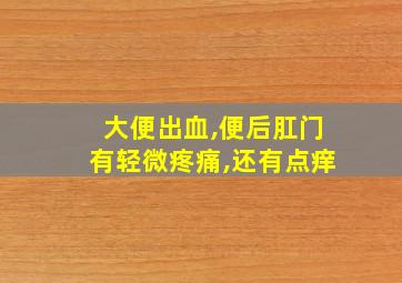 大便出血,便后肛门有轻微疼痛,还有点痒