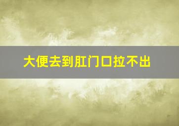 大便去到肛门口拉不出