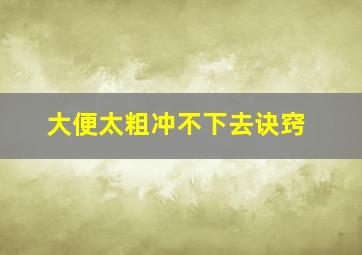 大便太粗冲不下去诀窍