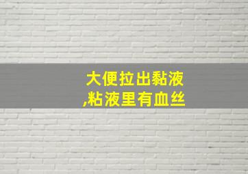 大便拉出黏液,粘液里有血丝