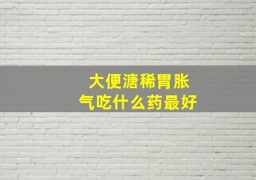 大便溏稀胃胀气吃什么药最好