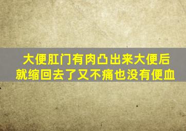 大便肛门有肉凸出来大便后就缩回去了又不痛也没有便血