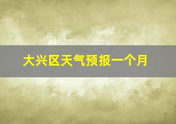 大兴区天气预报一个月