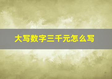 大写数字三千元怎么写