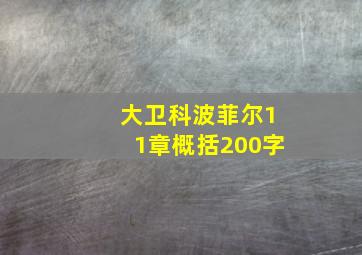 大卫科波菲尔11章概括200字