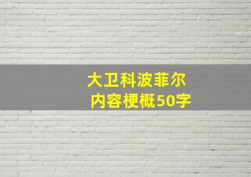 大卫科波菲尔内容梗概50字