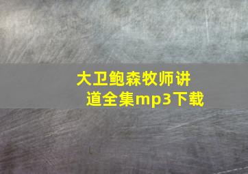 大卫鲍森牧师讲道全集mp3下载