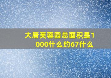 大唐芙蓉园总面积是1000什么约67什么