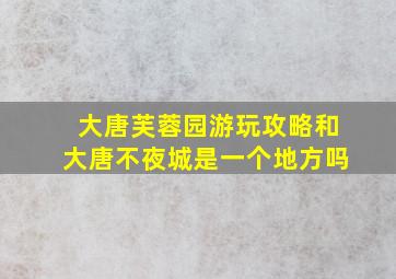 大唐芙蓉园游玩攻略和大唐不夜城是一个地方吗