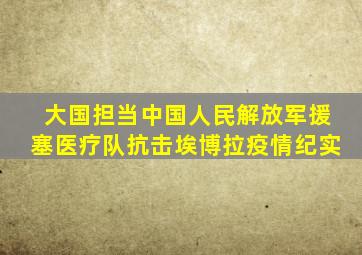 大国担当中国人民解放军援塞医疗队抗击埃博拉疫情纪实