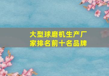 大型球磨机生产厂家排名前十名品牌