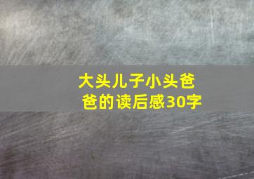 大头儿子小头爸爸的读后感30字