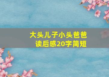 大头儿子小头爸爸读后感20字简短