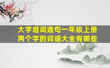 大字组词造句一年级上册两个字的词语大全有哪些