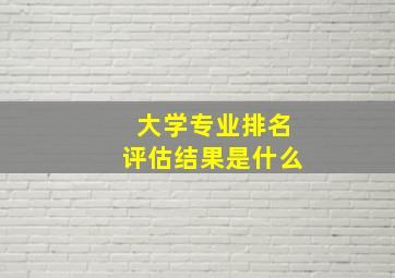 大学专业排名评估结果是什么