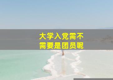 大学入党需不需要是团员呢