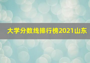 大学分数线排行榜2021山东