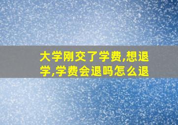 大学刚交了学费,想退学,学费会退吗怎么退