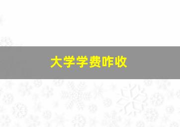 大学学费咋收