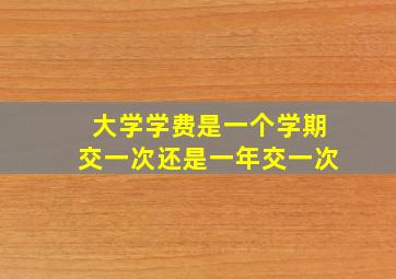 大学学费是一个学期交一次还是一年交一次