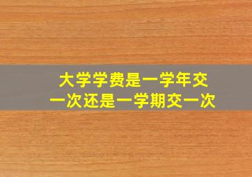 大学学费是一学年交一次还是一学期交一次