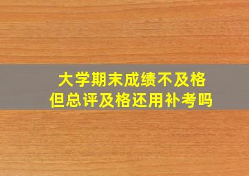 大学期末成绩不及格但总评及格还用补考吗