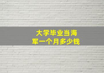 大学毕业当海军一个月多少钱