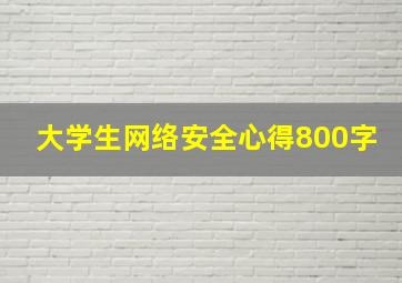 大学生网络安全心得800字