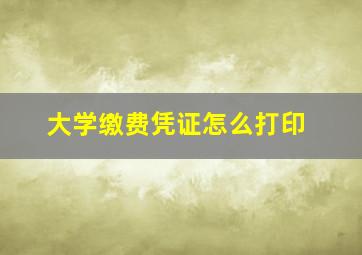 大学缴费凭证怎么打印