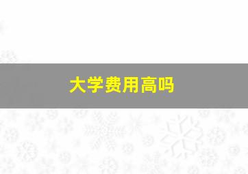 大学费用高吗