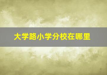 大学路小学分校在哪里