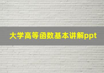 大学高等函数基本讲解ppt