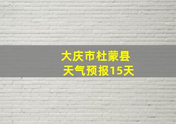 大庆市杜蒙县天气预报15天