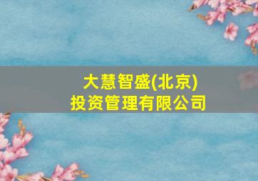 大慧智盛(北京)投资管理有限公司