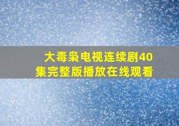 大毒枭电视连续剧40集完整版播放在线观看