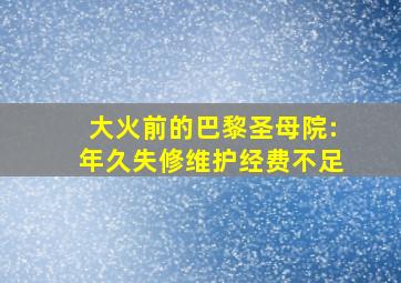 大火前的巴黎圣母院:年久失修维护经费不足