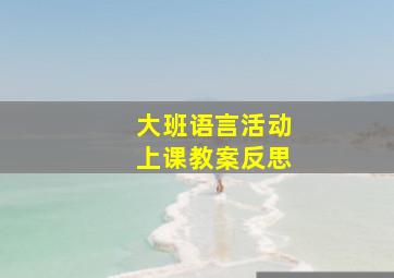 大班语言活动上课教案反思