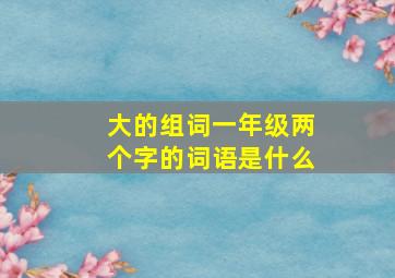 大的组词一年级两个字的词语是什么