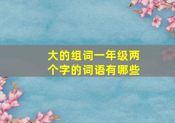 大的组词一年级两个字的词语有哪些