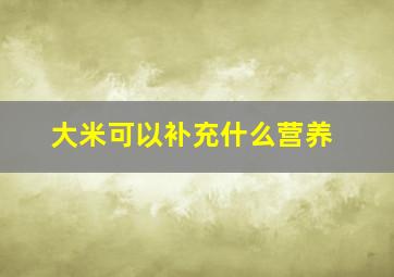 大米可以补充什么营养