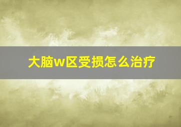 大脑w区受损怎么治疗