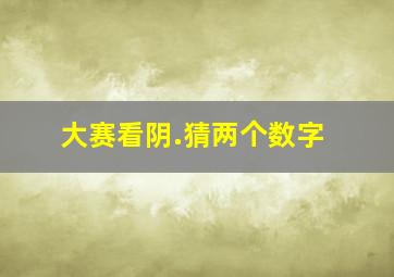 大赛看阴.猜两个数字