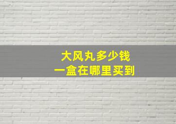 大风丸多少钱一盒在哪里买到