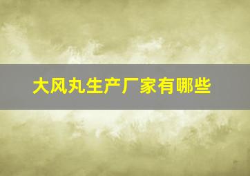 大风丸生产厂家有哪些