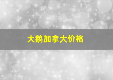 大鹅加拿大价格