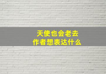 天使也会老去作者想表达什么